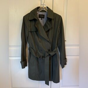 Banana Republic Factory Women's Green Trench Coat, size Medium Petite
